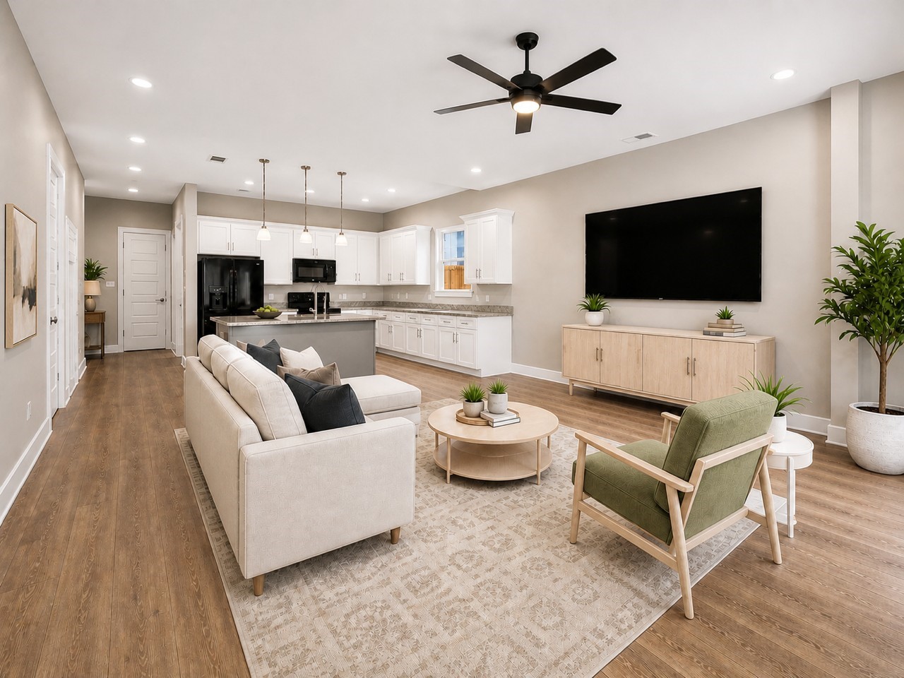 3514 Runnels Street, Unit B Houston, TX 77003 - Photo 4 of 39 The first floor has a great open layout -- the finishes are top notch! Photo is virtually staged.