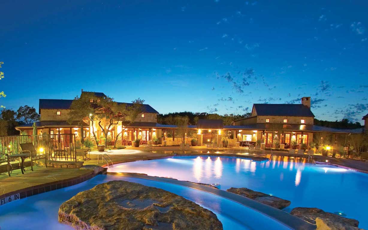 7705 Calcutta Run Drive Jonestown, TX 78645 - Photo 39 of 40 a view of a swimming pool with an outdoor seating