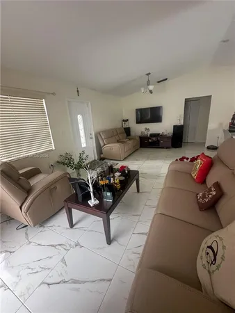 a living room with furniture
