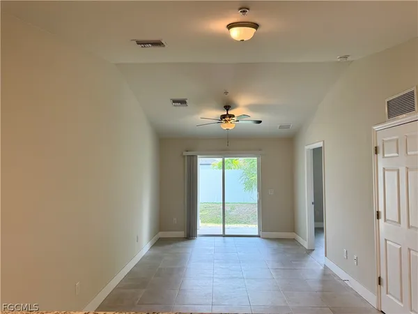 an empty room with a window