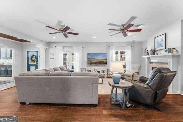 a room with a bed and a view of bathroom