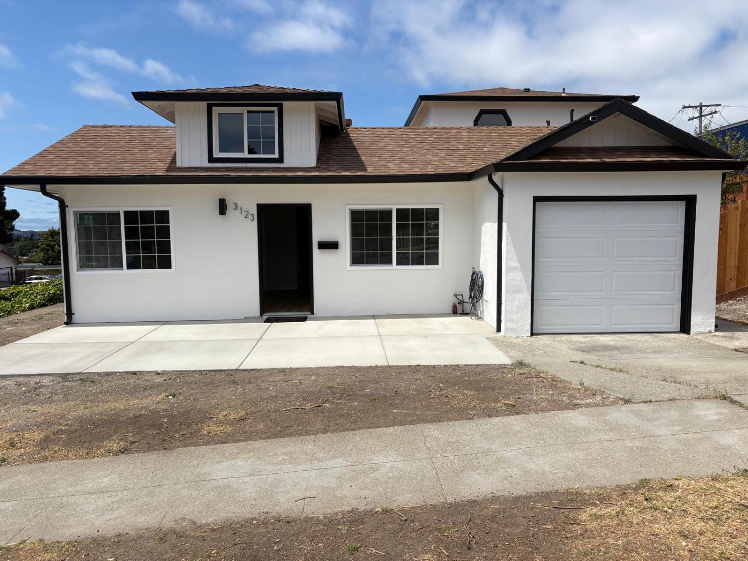 a front view of a house