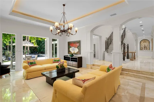 a view of livingroom with furniture and fireplace
