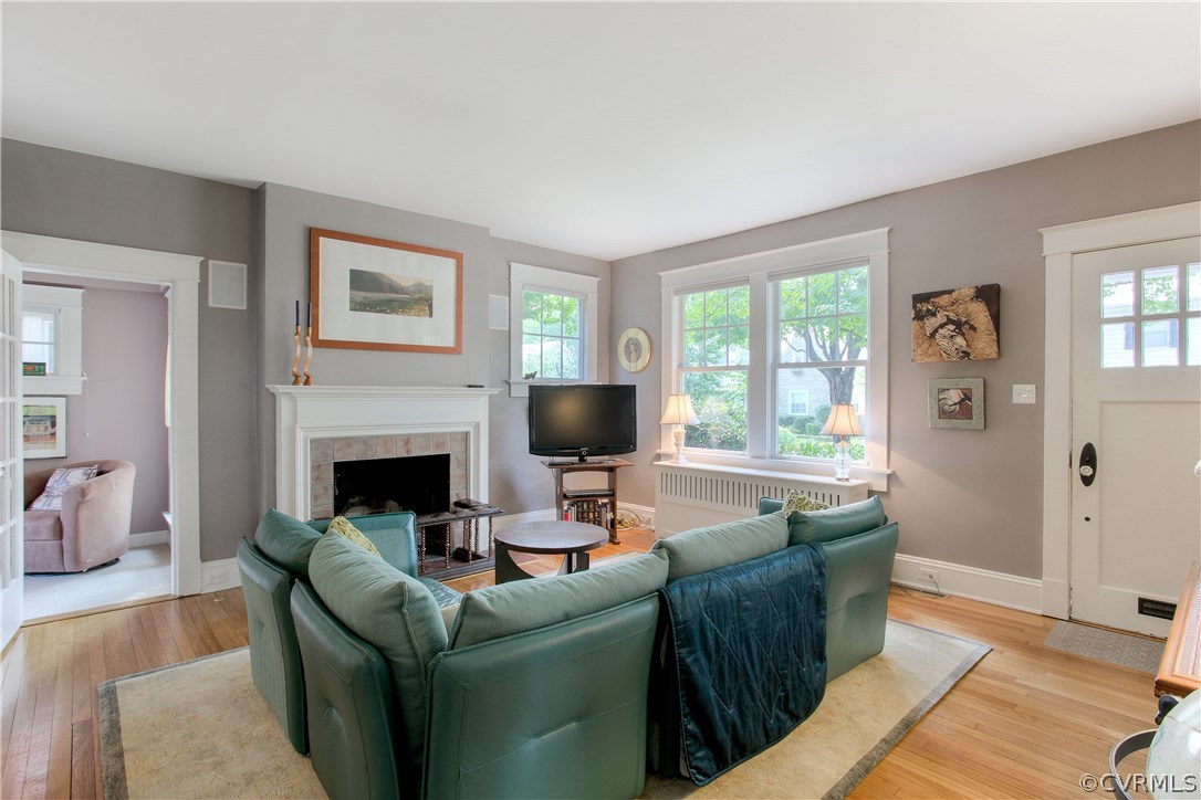 View #2 of the living room showing the Craftsman f