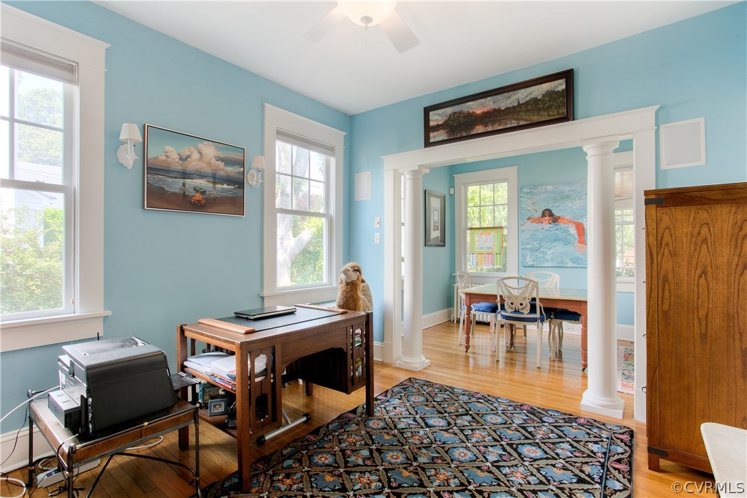 First floor office open to the breakfast room. The