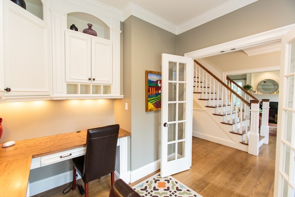 23 Wingate Road Wellesley, MA 02481 - Photo 4 of 23 a view of a workspace with furniture and stairs