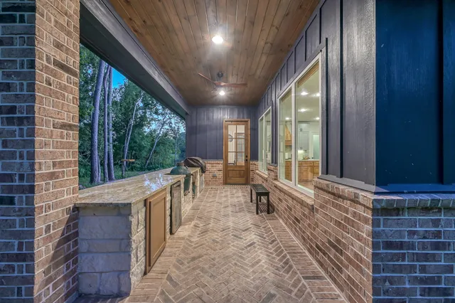 a kitchen with a table and chairs in it