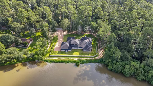 an aerial view of a house