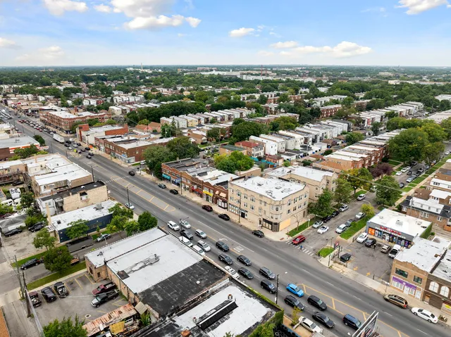 an aerial view of a city