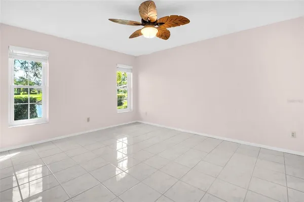 an aerial view of a house with a garden