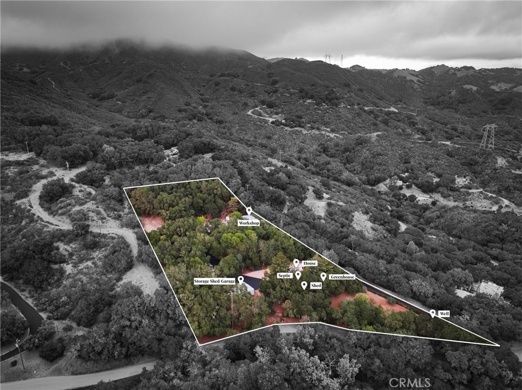 6650 Toro Creek Road Atascadero, CA 93422 - Photo 2 of 28 Aerial View with Lot Lines