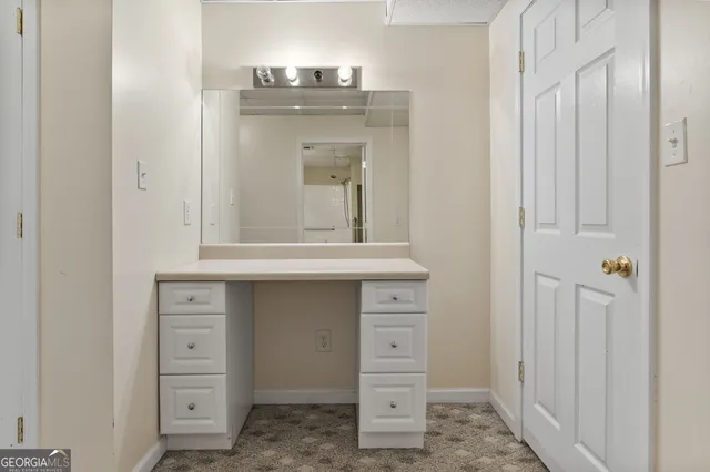 a view of a swimming pool with an outdoor space