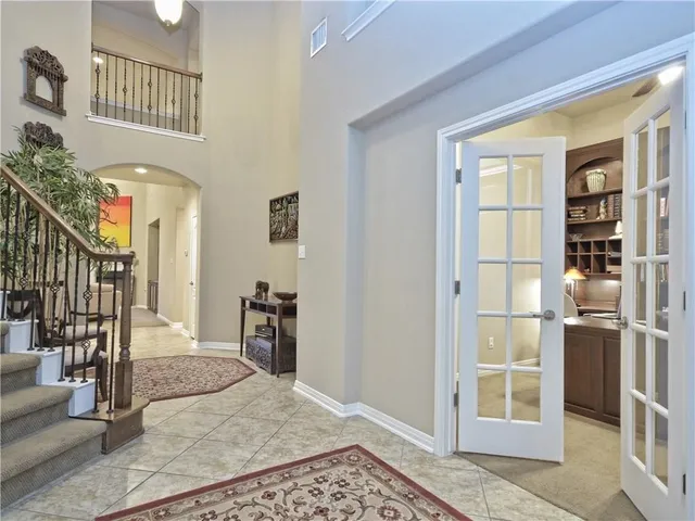 a front view of a house with entryway