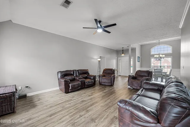 a living room with furniture