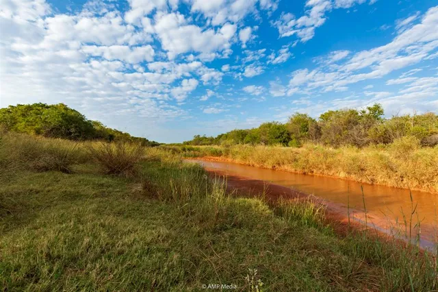 a view of lake with green space