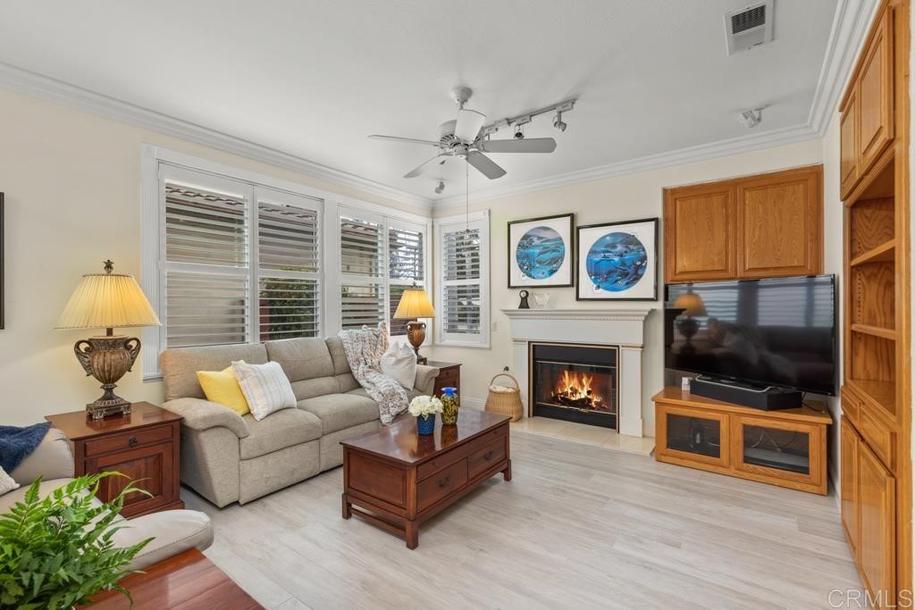 7301 Seafarer Place Carlsbad, CA 92011 - Photo 16 of 33 a living room with furniture fireplace and flat screen tv