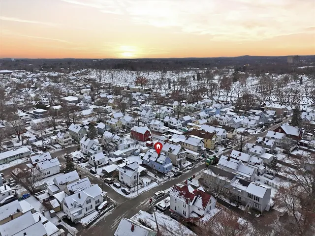 an aerial view of multiple house
