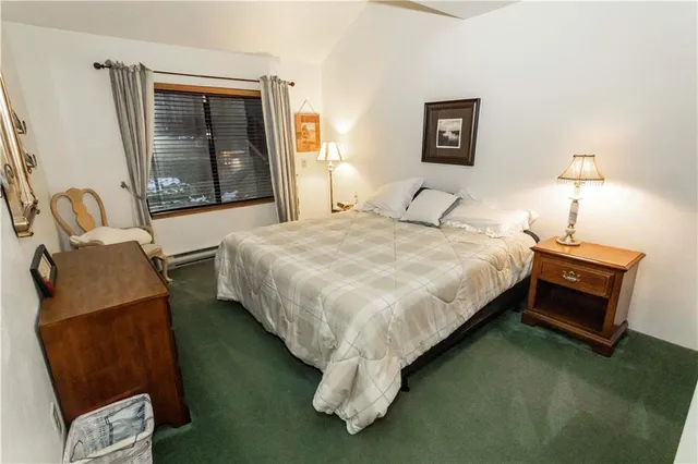 a bedroom with bed and window