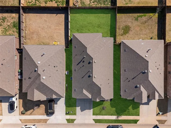 an aerial view of a house