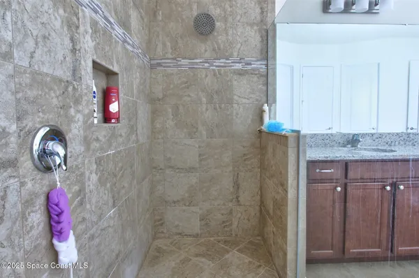 a bathroom with a shower