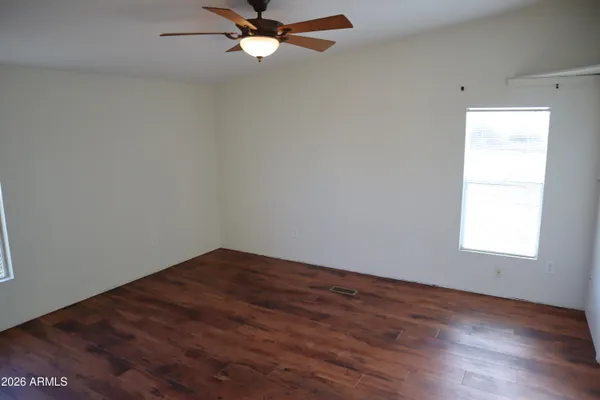 a view of small space with racks on the wall