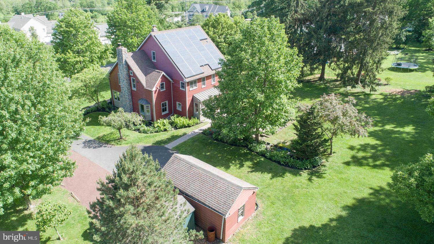 4367 Curly Hill Road Doylestown, PA 18902 - Photo 63 of 72 an aerial view of a house with a yard and a garden