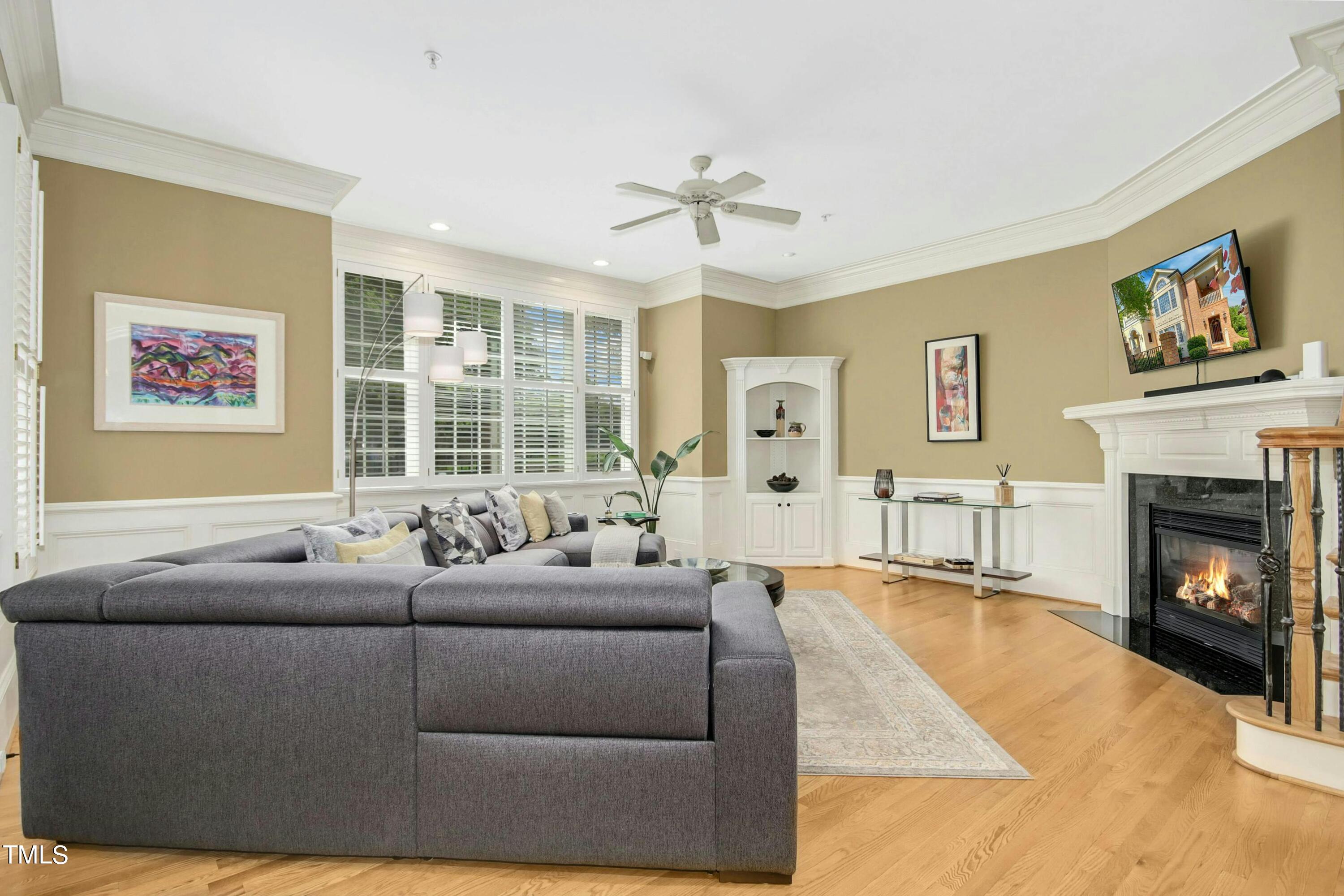 212 West Barbee Chapel Road Chapel Hill, NC 27517 - Photo 19 of 75 a living room with furniture and a fireplace