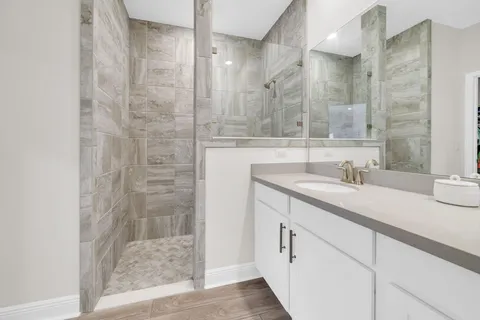 a view of a yard with trees