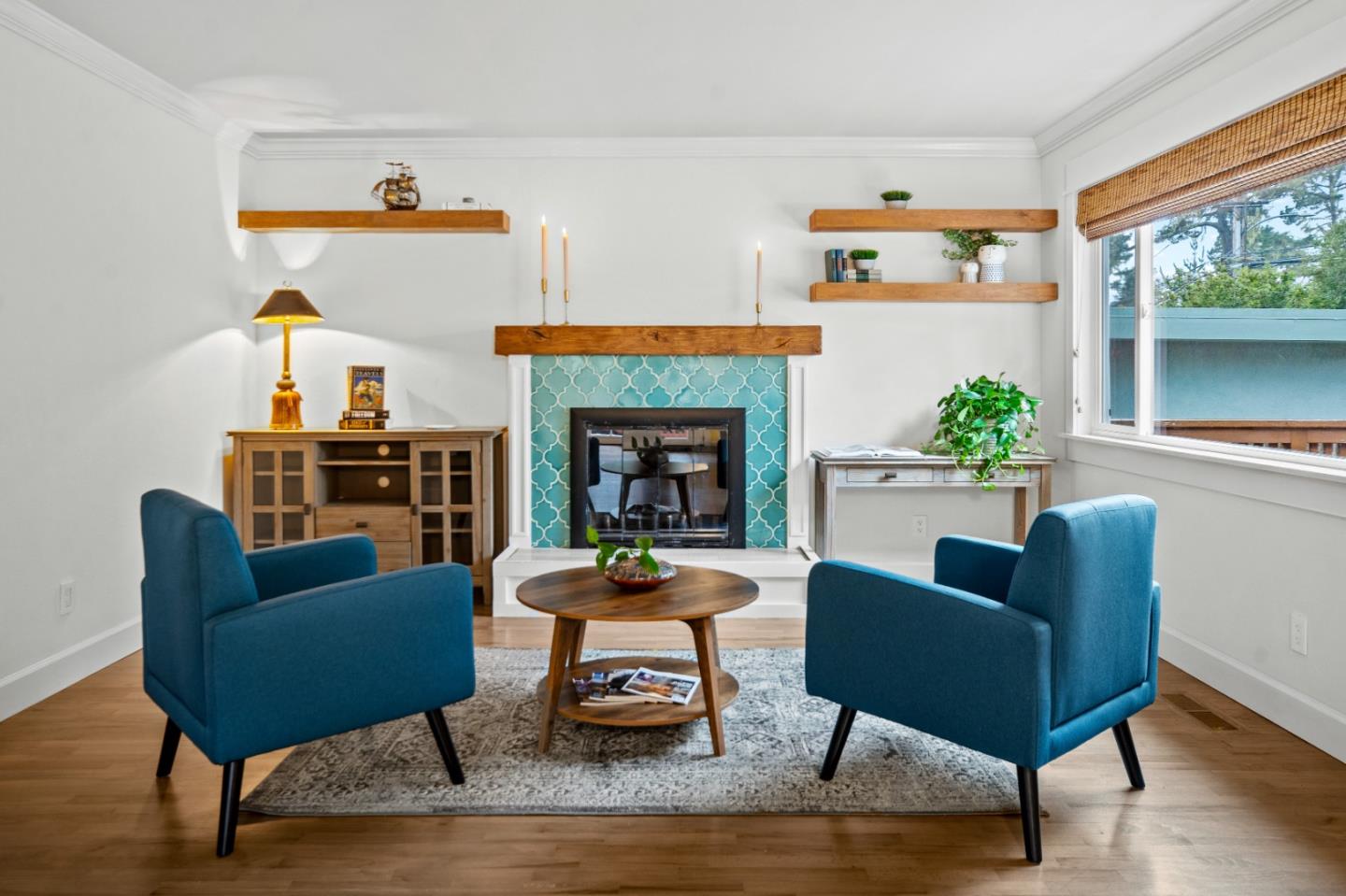 1321 David Avenue Pacific Grove, CA 93950 - Photo 2 of 24 a living room with furniture and a fireplace