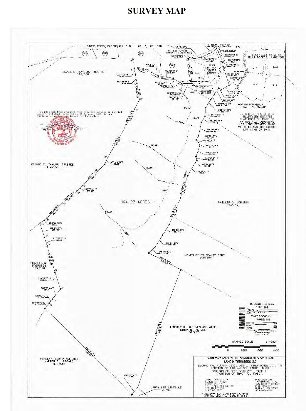 0 Bluff View Drive, Unit 104 AC Dunlap, TN 37327 - Photo 3 of 12 Bluff View 104, Survey Map