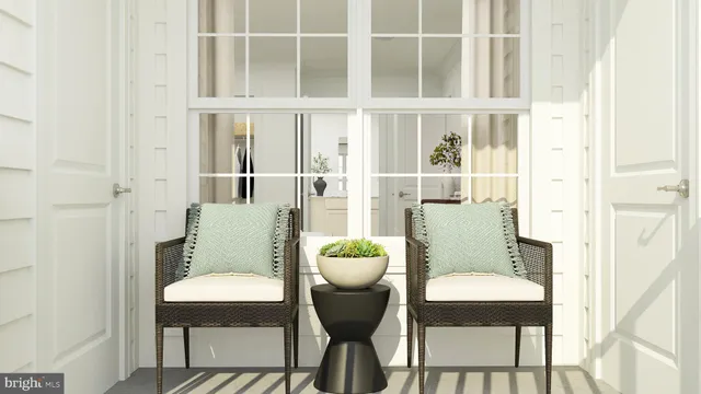 a outdoor dining room with furniture and wooden floor