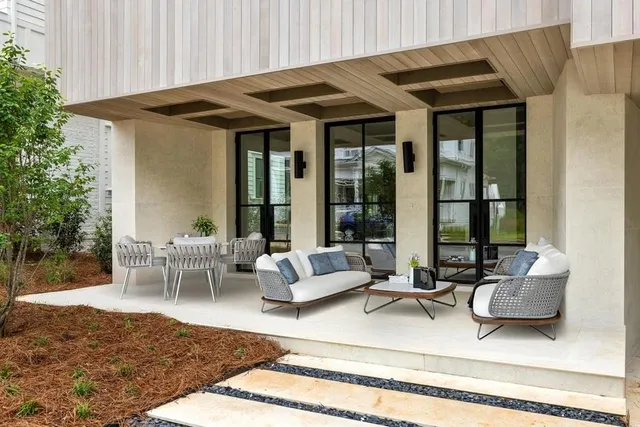 a view of outdoor space yard deck patio and outdoor seating