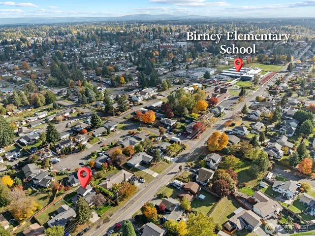 an aerial view of multiple house