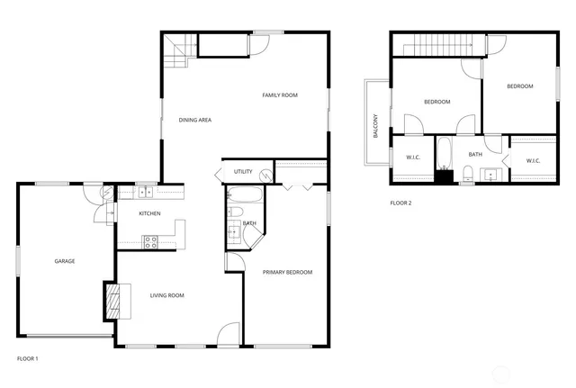 a picture of floor with a white wall clock and a large window