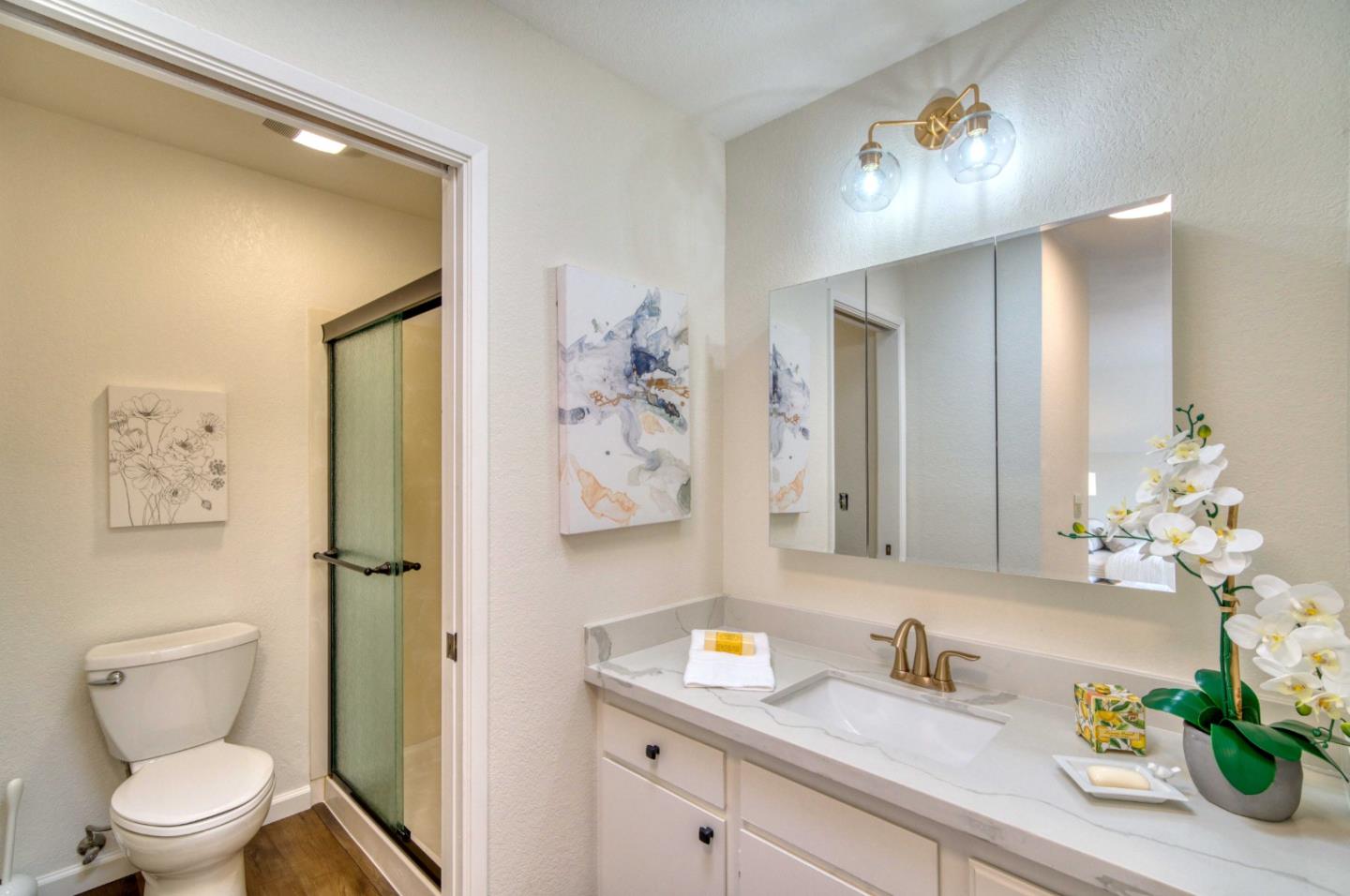 457 Roberts Road Pacifica, CA 94044 - Photo 17 of 29 a bathroom with a toilet a sink and mirror
