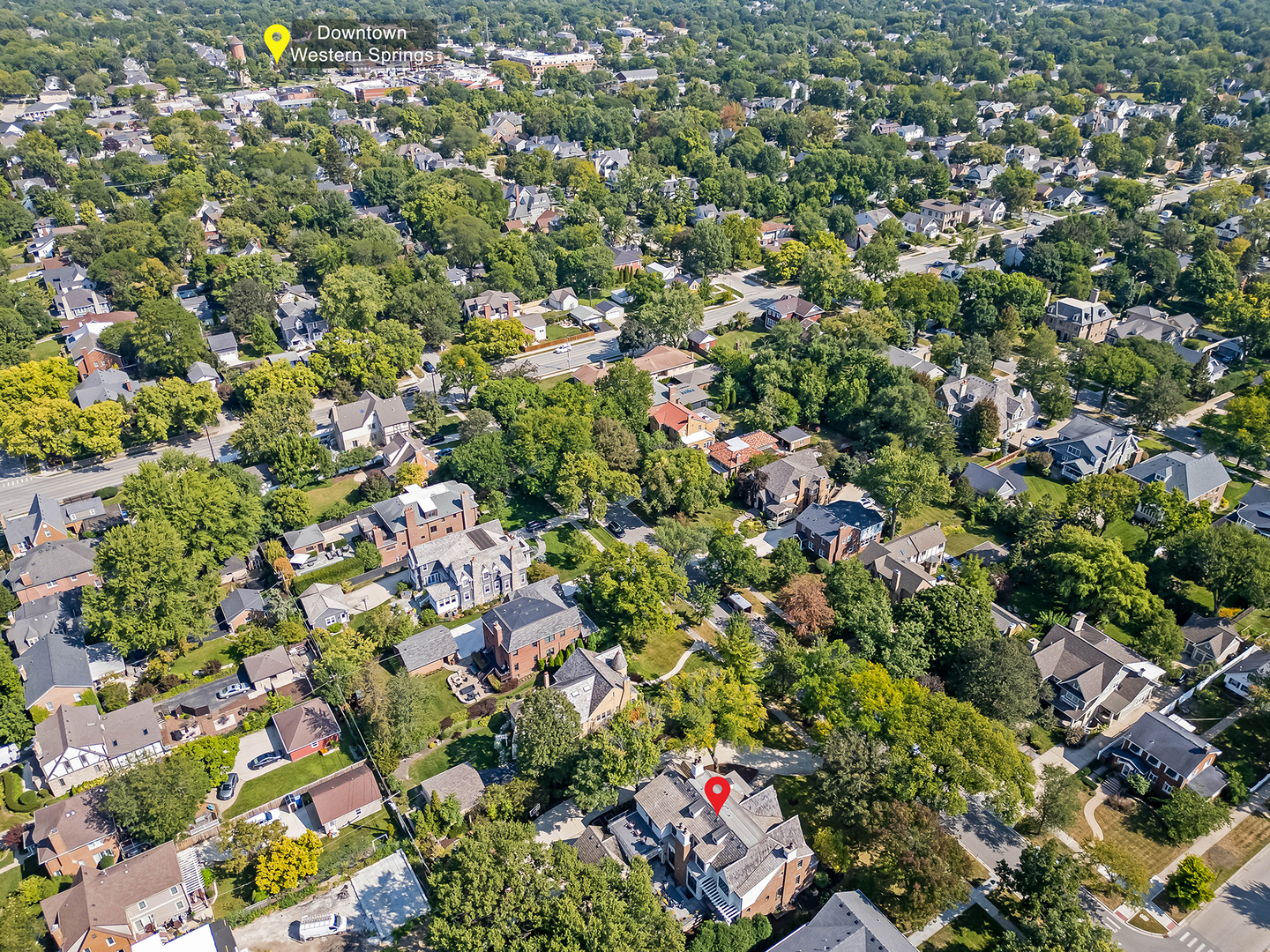 4736 Grand Avenue Western Springs, IL 60558 - Photo 64 of 69 an aerial view of a houses with a yard