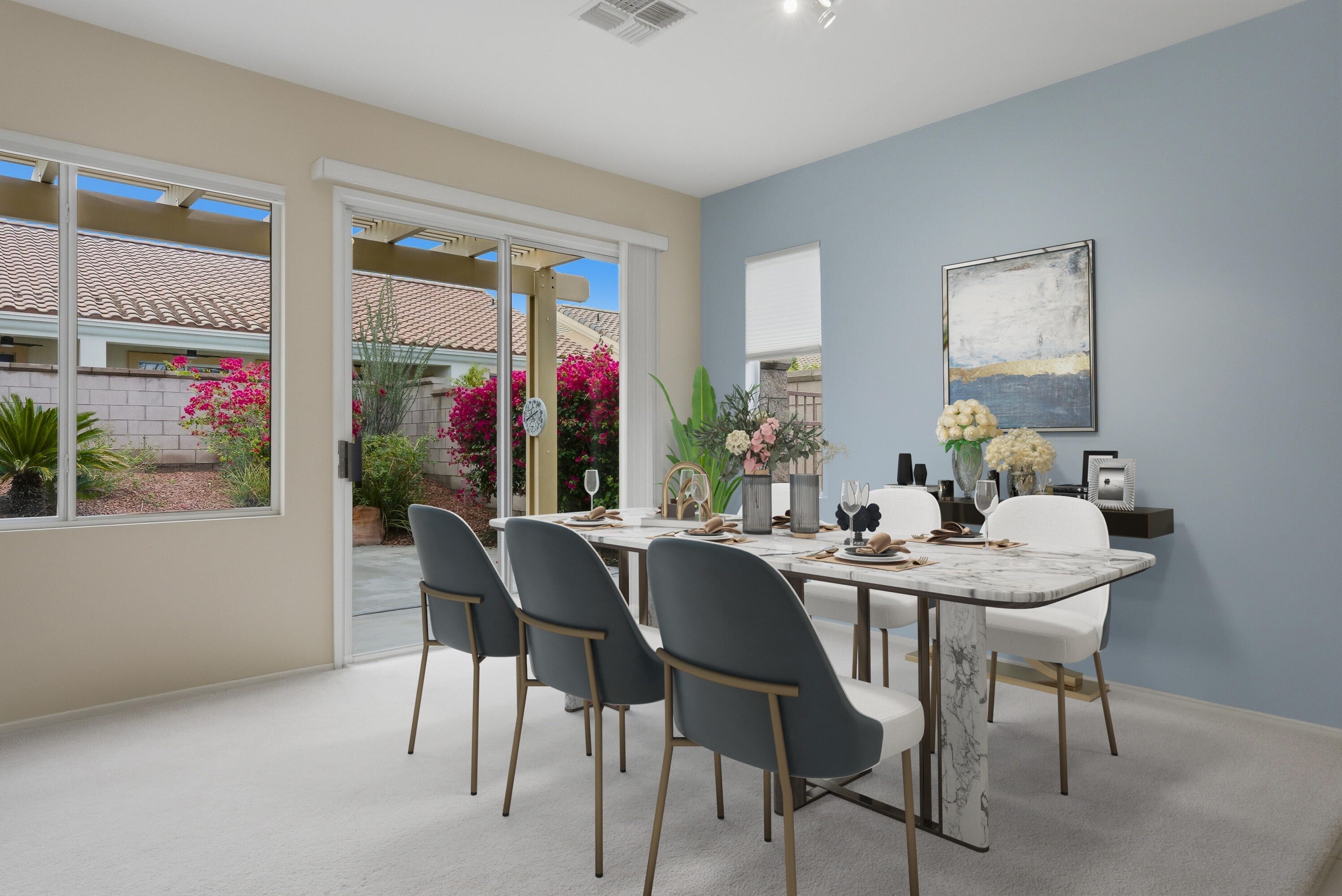 37410 Medjool Avenue Palm Desert, CA 92211 - Photo 10 of 32 a view of a dining room with furniture window and outside view