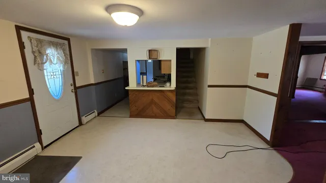 an empty room with a window