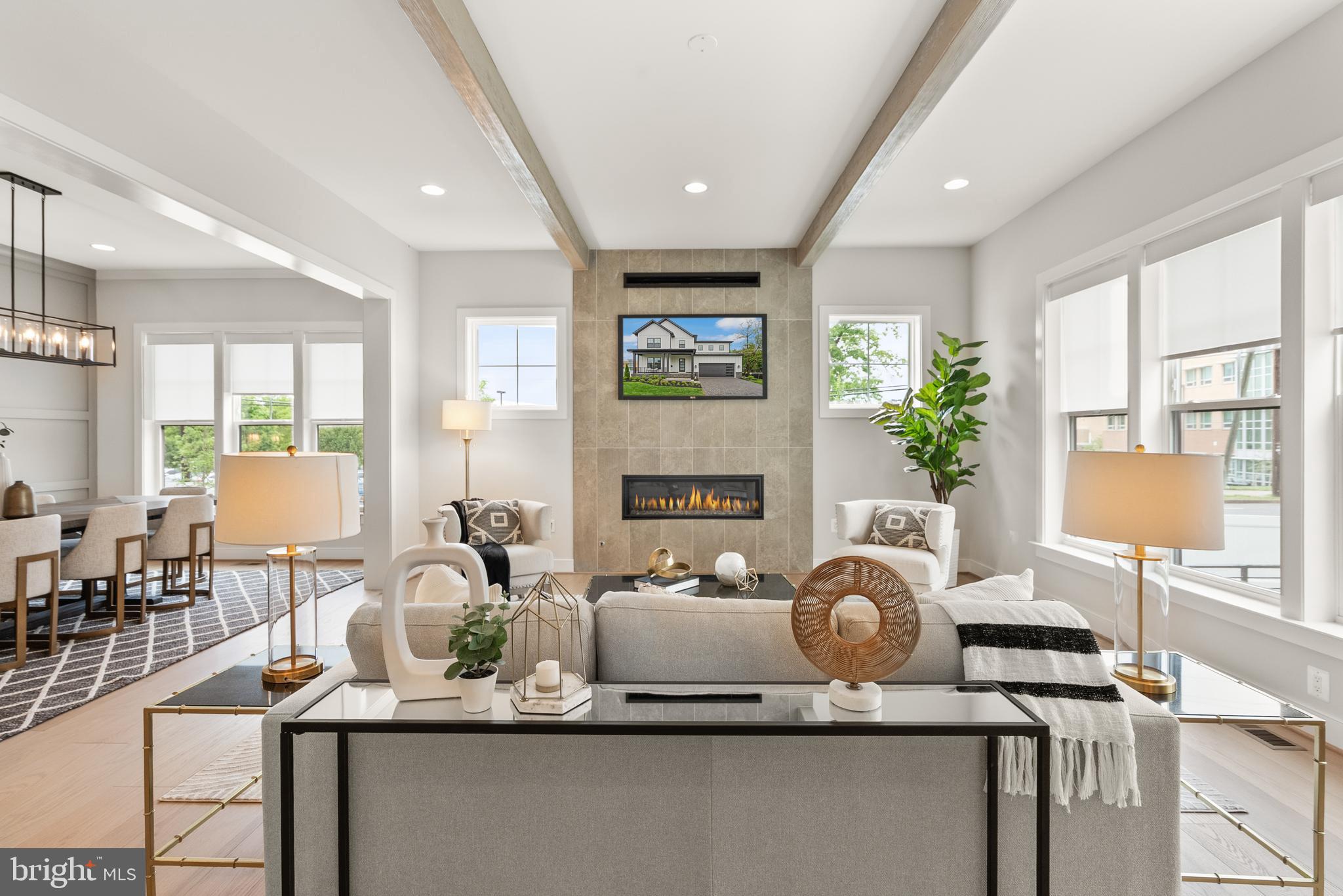 1212 Drake Street Southwest Vienna, VA 22180 - Photo 21 of 84 a living room with fireplace furniture and a large window