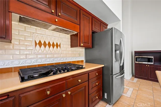 a room with sink and a large window