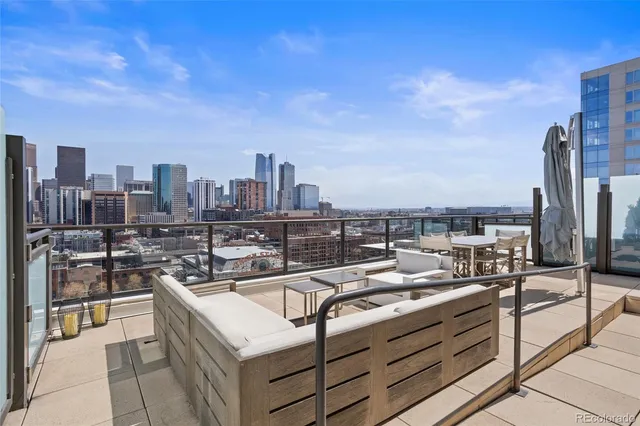 a city view with tall buildings