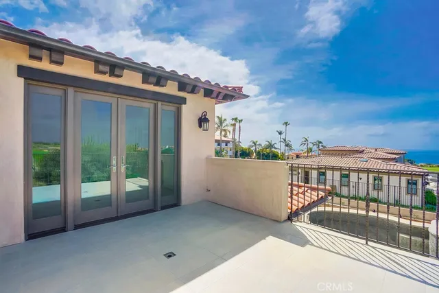 a view of a balcony with city view