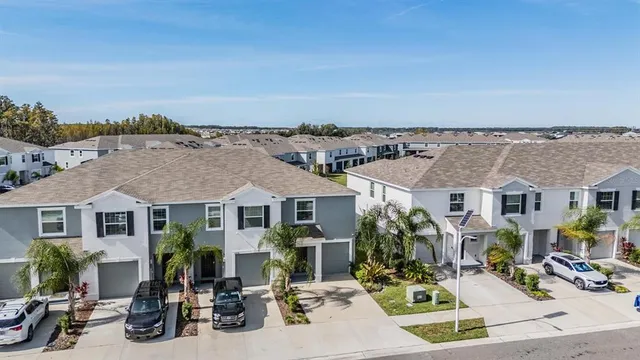 an aerial view of a city