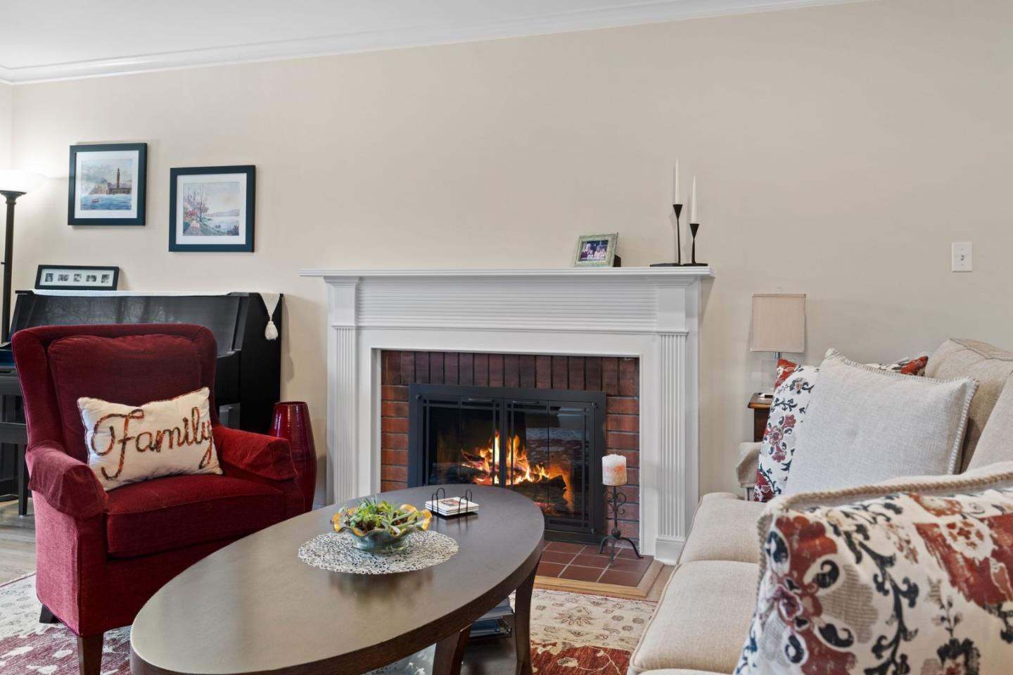 1765 Emory Street San Jose, CA 95126 - Photo 7 of 46 a living room with furniture and a fireplace