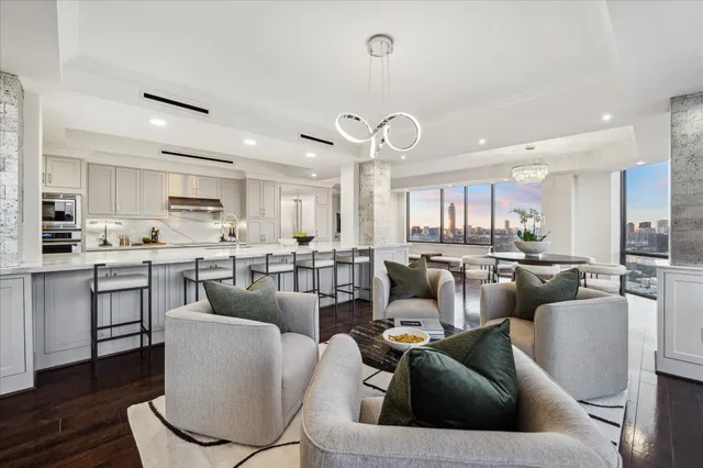 a view of a chairs and tables in patio