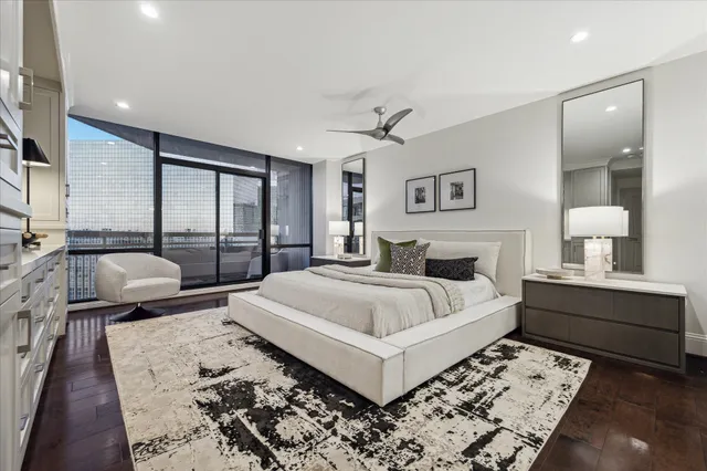 a kitchen with counter top space and stainless steel appliances