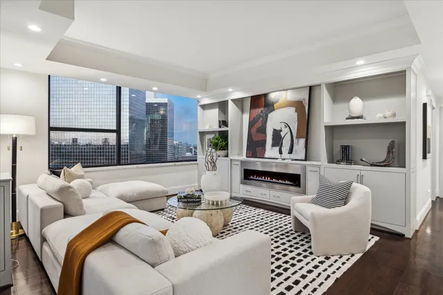 a living room with furniture