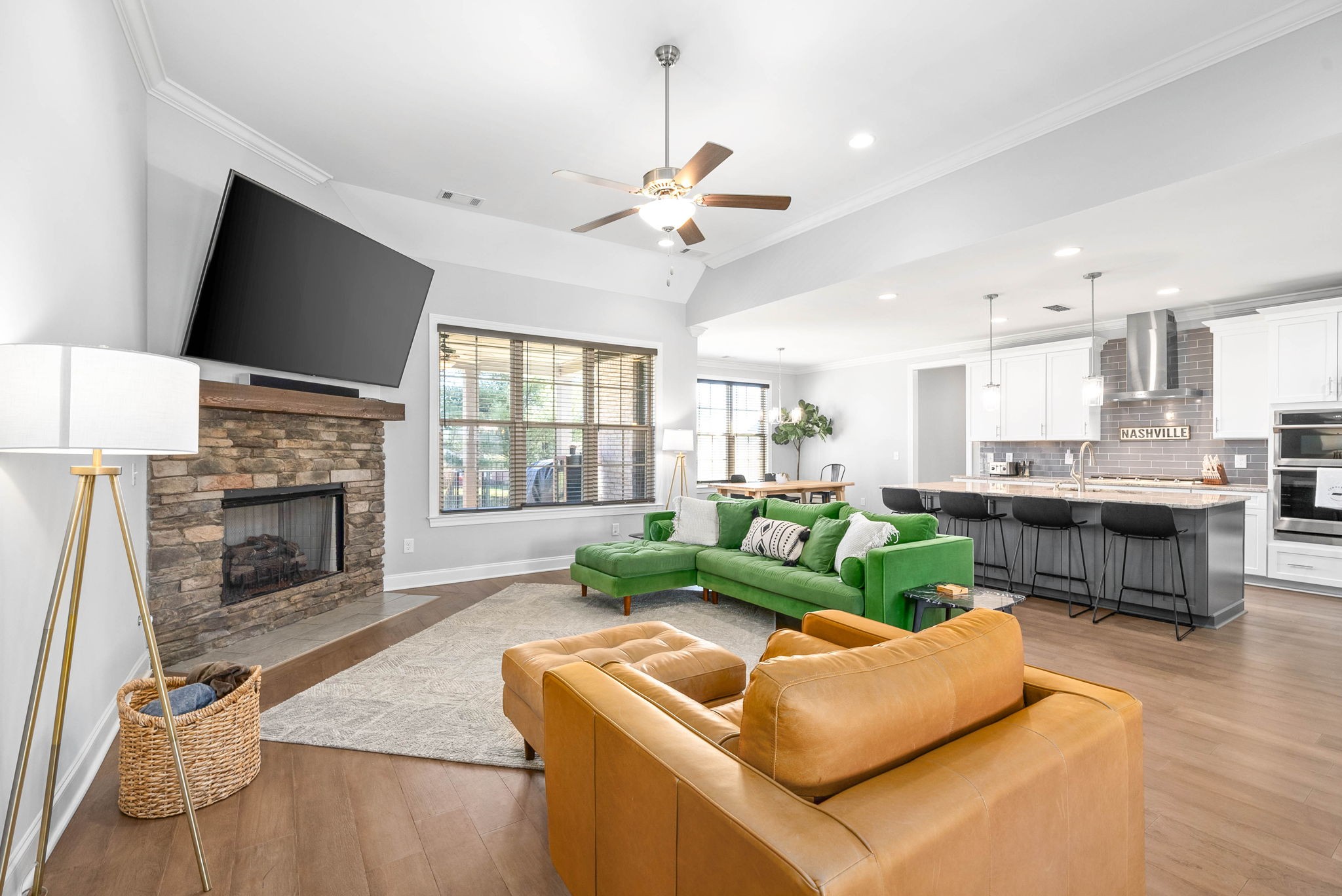 2022 Eagle View Road Hendersonville, TN 37075 - Photo 6 of 50 a living room with furniture fireplace and flat screen tv