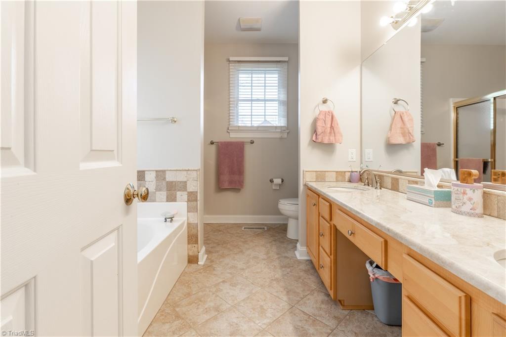 3860 Waterview Road High Point, NC 27265 - Photo 17 of 30 Master Bath with Garden Tub and Dual Sinks. Tons of storage