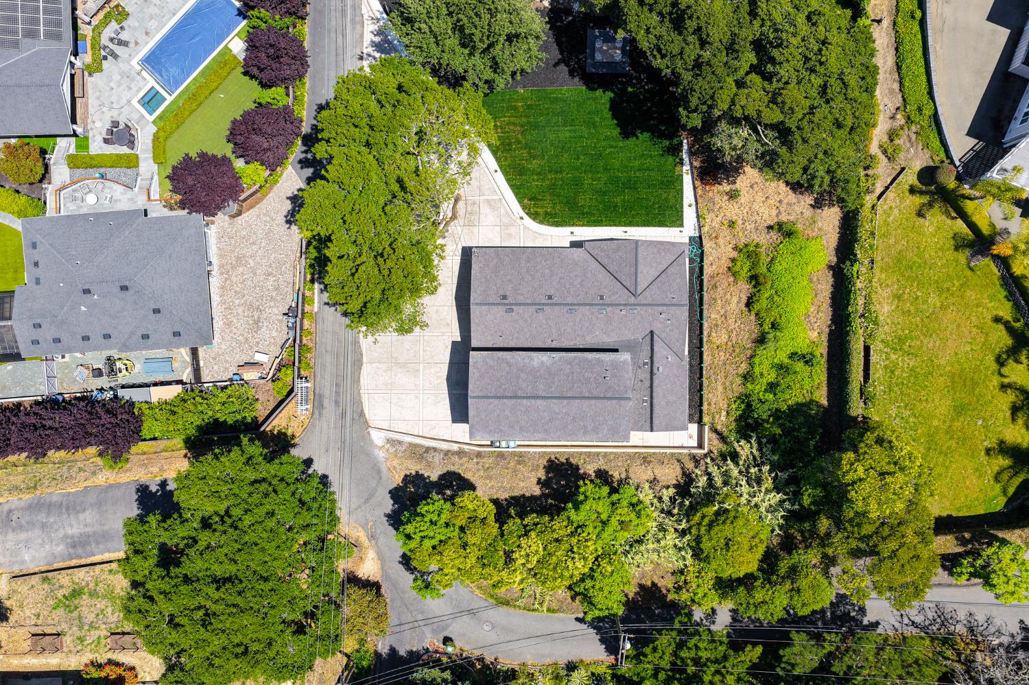 1543 Rancho View Drive Lafayette, CA 94549 - Photo 68 of 86 an aerial view of a house with a yard and swimming pool